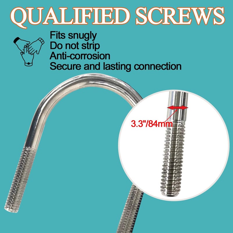 eLifecenter Universal Heavy Duty 1.5" 1-1/2 Inch Exhaust U Bolt Clamp Stainless Steel Saddle Design with Reinforced Ribs - Image 3